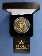 2021 Gibraltar 1oz Silver Coloured £1 coin "Ruthenium & Gold" in Case with COA