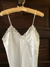 Women's Vintage Camisole Nightgown White Floral Fantasies by Morgan Taylor Small
