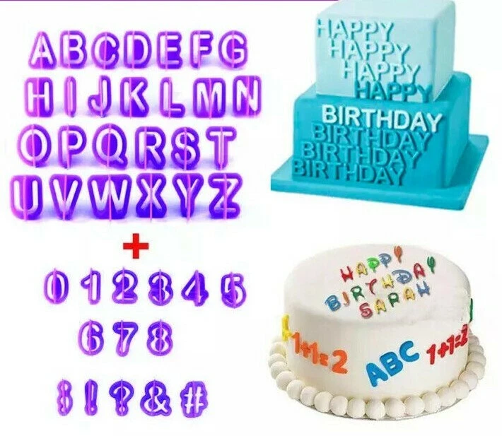 Fondant Icing Cutter Mold Alphabet Number Letter Cake Cookie Decorating  Set/40pc