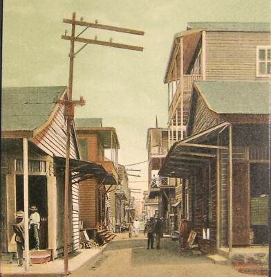  1904 , Colon, Panama, Bottle Alley, less common view, Maduro,unposted,excellent
