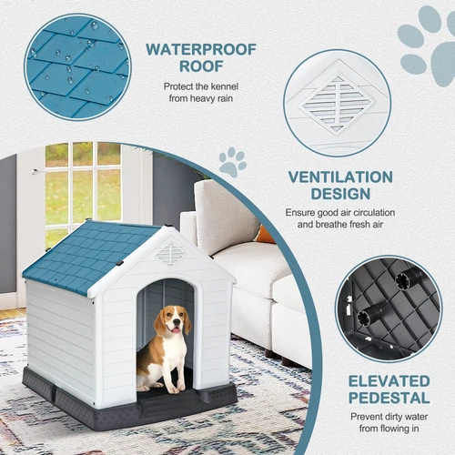 28 Zoll/32 Zoll H Outdoor Hundehaus wetterfest Tierheim Hundeheuche 4 Farben - Bild 4 von 73