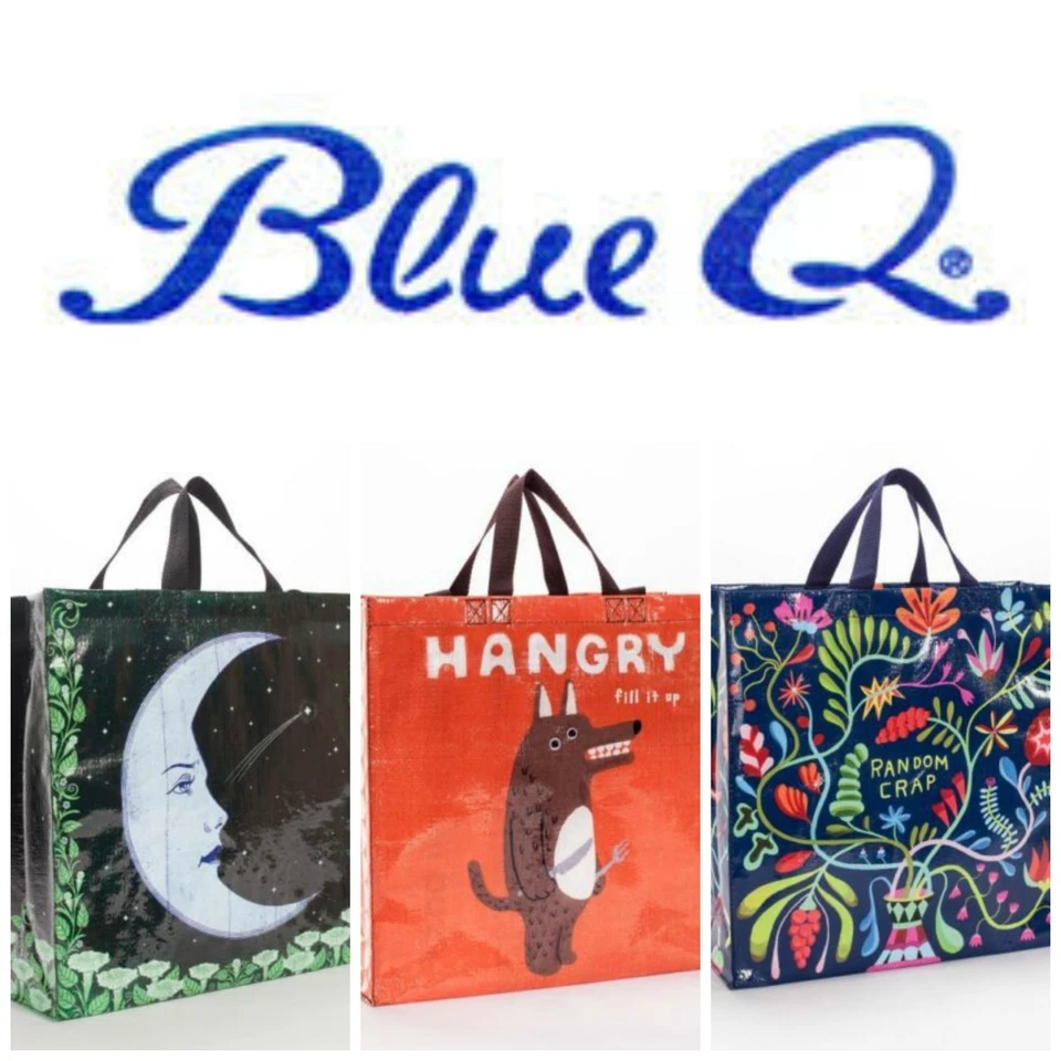 Blue Q SHOPPER Reusable Tote For: Beach Groceries Pet Car Gym Laundry Gift Bag