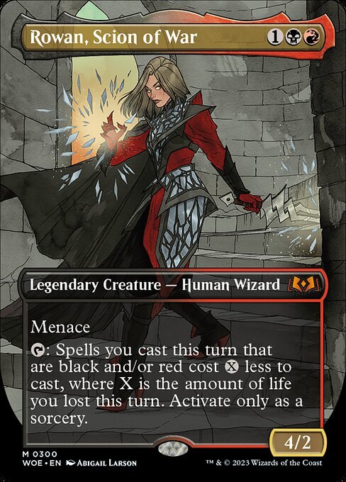 1x Rowan, Scion of War - Extended Art NM Eng MTG - Wilds of