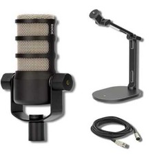 Rode PodMic Dynamic Broadcast Microphone with Rode Desk Stand 2 DS2 