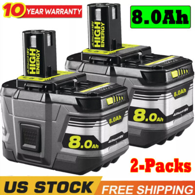8.0Ah 18Volt For RYOBI P108 18V One Plus High Capacity Lithium Ion Battery P109