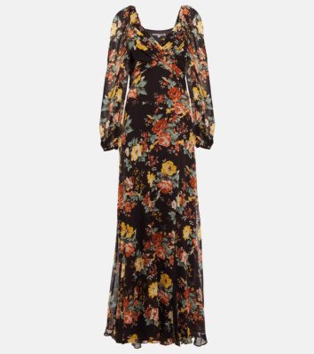 NEW Veronica Beard Isra Multi-Print Silk Maxi Dress in  multi- size 6