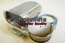 Polish Aluminum Mini Hilborn Finned Hood Air Scoop Blower Single 4Barrel SBC BBC