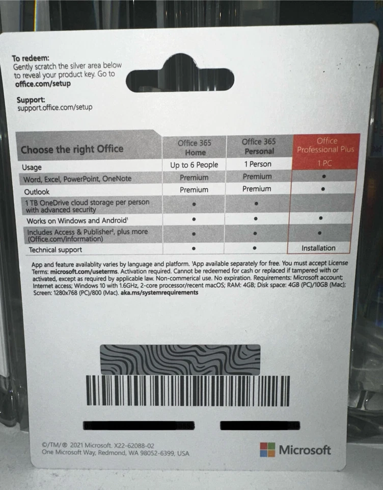 Office Pro Plus 2021 product card version 1 PC Sealed new lifetime - Image 4 of 4