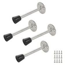 Door Stopper Stainless Steel Wall Floor Mounted Door Stop with Rubber Bumper ...