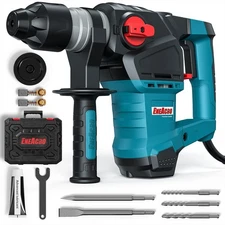 1-1/4 Inch SDS-Plus 12.5 Amp Heavy Duty Rotary Hammer Drill, Safety Clutch 3 ...