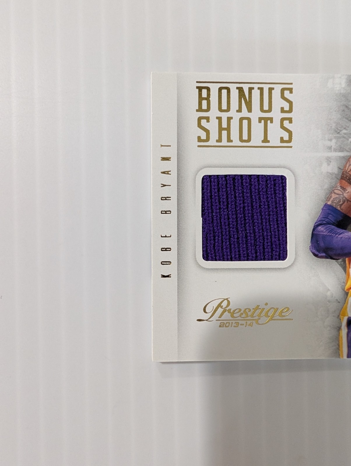 2013 Prestige Bonus Shots Kobe Authentic Game Worn Used Jersey Card  view 3
