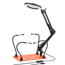 Magnetic Helping Hands Soldering Station - 3X LED Magnifier  4 Flexible Arms