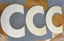 Lot of 3 Wood Wooden Letters  C   Monogram Plaques Unpainted New Craft Darice