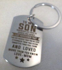 Son Silver Key Chain With Love From Mom New 2" x 1"