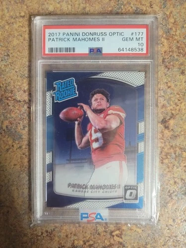 2017 Panini Donruss Optic Patrick Mahomes  Rookie Card #177, PSA 10, Gem Mint