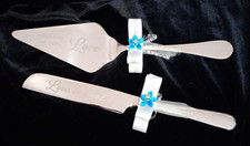 Wedding Cake Knife and Server Set Stainless Never Used EC