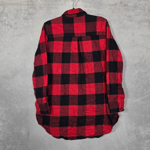 Carhartt womens Large 12/14 Red Buffalo Plaid Rugged Flex flannel shirt tunic - Picture 2 of 11