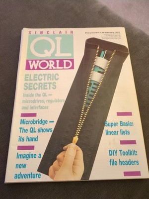 SINCLAIR QL WORLD ISSUE FEBRUARY 1988 MINT CONDITION RETRO COMPUTING