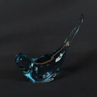 FENTON Aquamarine Blue Glass Bird of Happiness Long Tail Stamped
