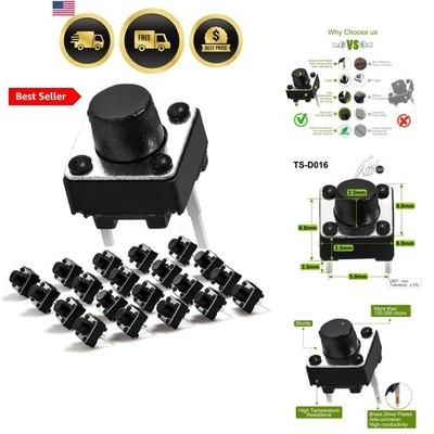 Tact Switch Tactile Push Button Micro Momentary Switch 6x6 mm x 6mm 2 pin 20 ...
