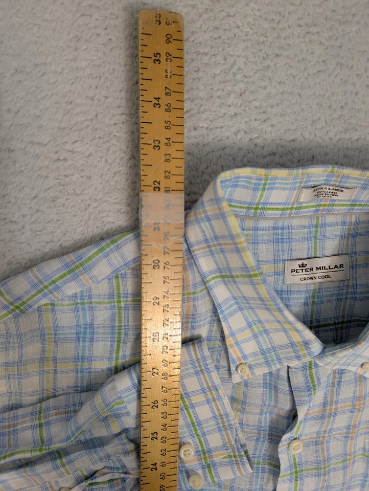 Peter Millar 100% Linen Shirt Men XL Multicolor Crown Cool Long Sleeve - Image 3 of 4