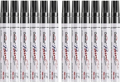 Black Paint Pens Paint Markers 12 Pack Waterproof Oilbased Paint Pen Set Quick D