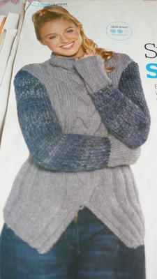 Strickmuster Damen kuscheliger trendiger Pullover in 2 Grobgarnen.-Gr. 32-52in