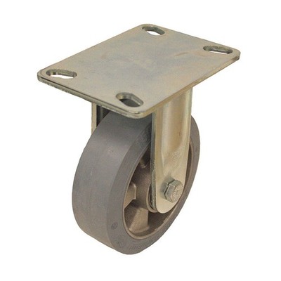 GRAINGER APPROVED  Plate Caster,Rigid,Rubber,7 1/2''H 487G23