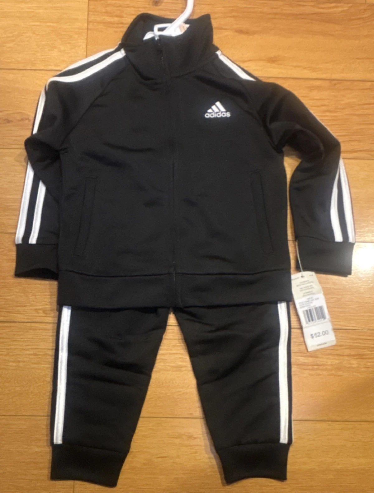 Adidas Black White Striped 2 Piece Pants Set – Jacket & Pants, Baby 2T