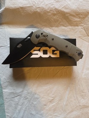 SOG SEAL XR Folding Knife 4'' S35VN Steel Clip Point Blade OD Green GRN Handle