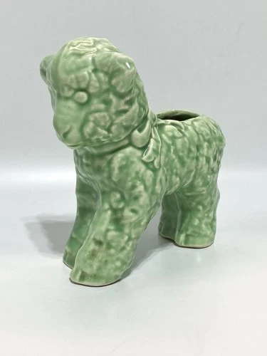 Vtg McCoy Green Lamb Pottery Planter