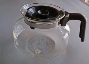 Vintage Mr. Coffee Replacement 8 - 10 Cup Glass Carafe Pot - Gray Flower/Daisy