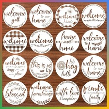 16 Pcs Welcome Stencils for Painting on Wood 12" Large, Welcome
