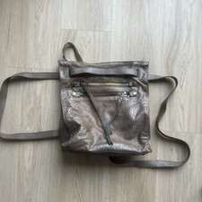 Kooba Leather Purse Backpack Brown Pebbled Travel Bag Zipper EUC