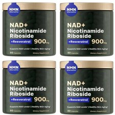 4-Pack - Nicotinamide Riboside  Resveratrol NAD 80 Caps 320 Total EXP 11/26