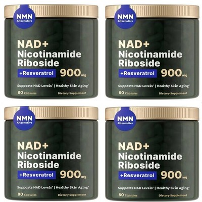 4-Pack - Nicotinamide Riboside + Resveratrol NAD+ 80 Caps (320 Total) EXP 11/26