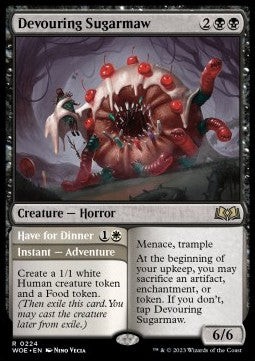 Magic/MTG Devouring Sugarmaw // Zum Abendessen WOE-224 Rare Deutsch NM