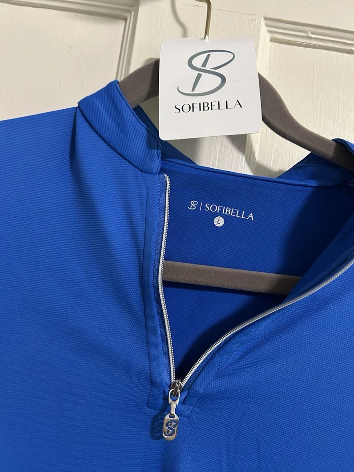 Nuevas Etiquetas ATLETISMO Tenis Entrenamiento Azul Manga Larga Top SOFIBELLA L Venta al por menor: $90 Foto 2 de 2