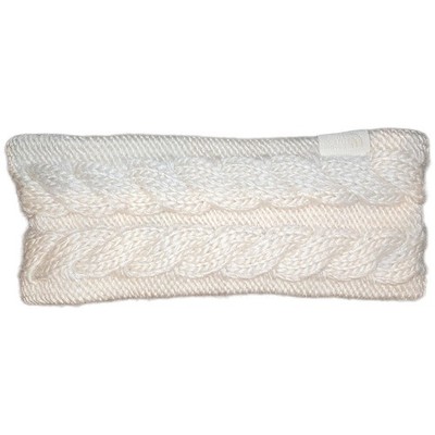 The North Face Minna Cable Knit Headband Cream White Fleece Lined Womens One Sz