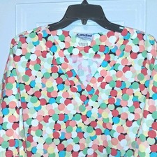 Landau Circle Pattern Scrub Top Women's Size 3XL