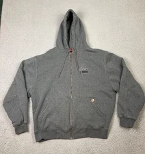 DRI Duck Hoodie Jacket Mens Large Full Zip Arrow Roofing Workwear Heavyweight