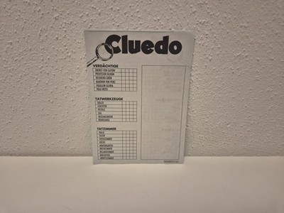 Cluedo The Classic Detective Game 1992 Parts: Notebook