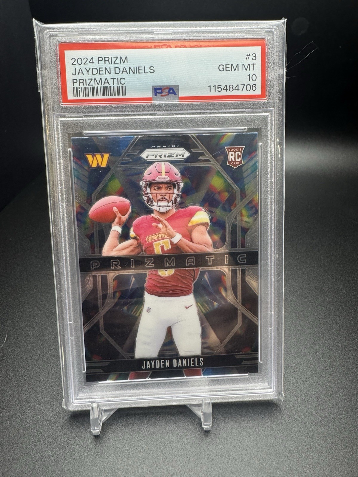 2024 Prizm Jayden Daniels Prizmatic RC Rookie #3 Commanders PSA 10