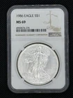 1986 Silver Eagle NGC MS69 #268