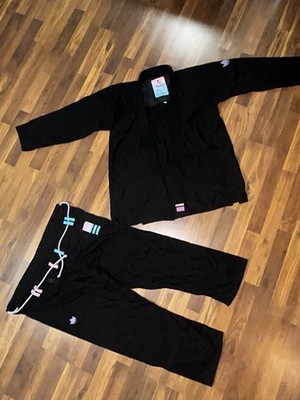 Kingz Female Jiu Jitsu Gi Size F4 Black Pants & Kimono Top BJJ Outfit Uniform