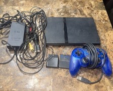 Sony PlayStation 2 Slim Console Black W/Controller, Memory Card  Cords TESTED  