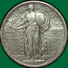 1917 Type 1 Standing Liberty Quarter Choice Extremely Fine XF+ Coin #35188