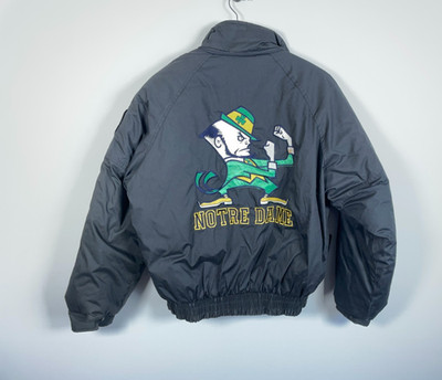 Pro Player Notre Dame Fighting Irish Zip Up Jacket Men's Large Waterproof 90s