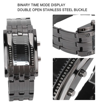 LED-Uhr Unique Binary Time Mode Display Konvex Arc Structure Wasserdichte LE NTS