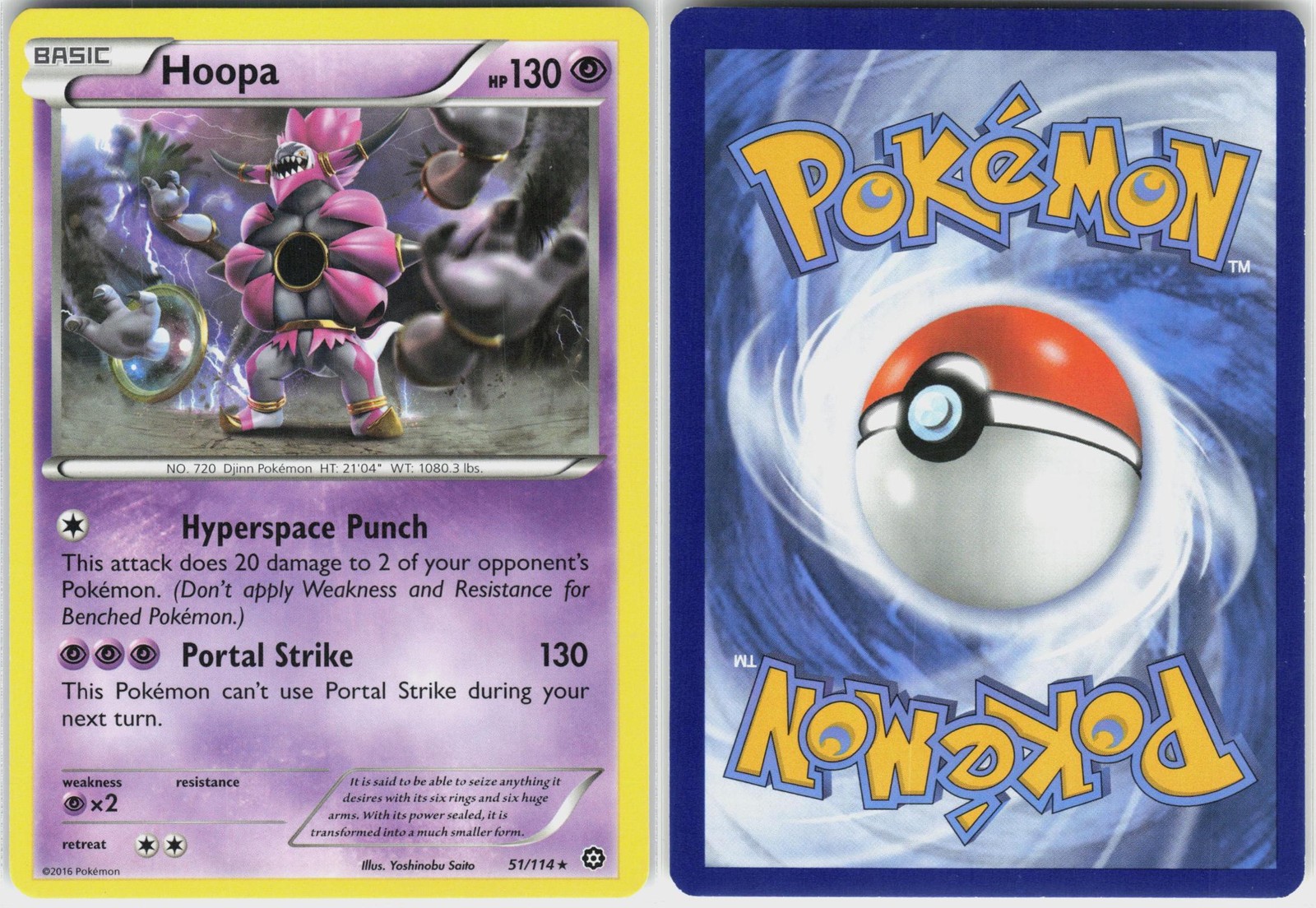 Hoopa 51/114 Rare Steam Siege Pokemon NM